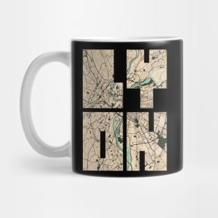 Lyon, France City Map Typography - Vintage Mug